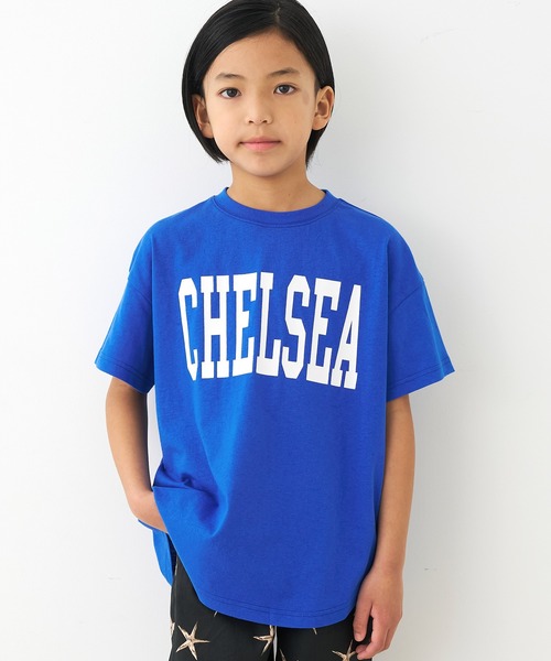 coca(coca)(コカ)の「キッズ 親子お揃いテールカットカレッジビッグTシャツ(Tシャツ/カットソー・キッズ・ライトグレー/ホワイト/ブラック/ライトブルー/B/ブルー/A/チャコール・120/130/140/150)」の6枚目の写真