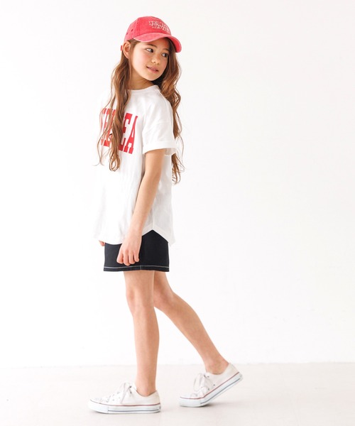 coca(coca)(コカ)の「キッズ 親子お揃いテールカットカレッジビッグTシャツ(Tシャツ/カットソー・キッズ・ライトグレー/ホワイト/ブラック/ライトブルー/B/ブルー/A/チャコール・120/130/140/150)」の10枚目の写真