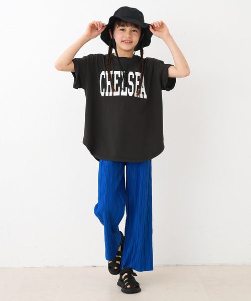 coca(coca)(コカ)の「キッズ 親子お揃いテールカットカレッジビッグTシャツ(Tシャツ/カットソー・キッズ・ライトグレー/ホワイト/ブラック/ライトブルー/B/ブルー/A/チャコール・120/130/140/150)」の11枚目の写真