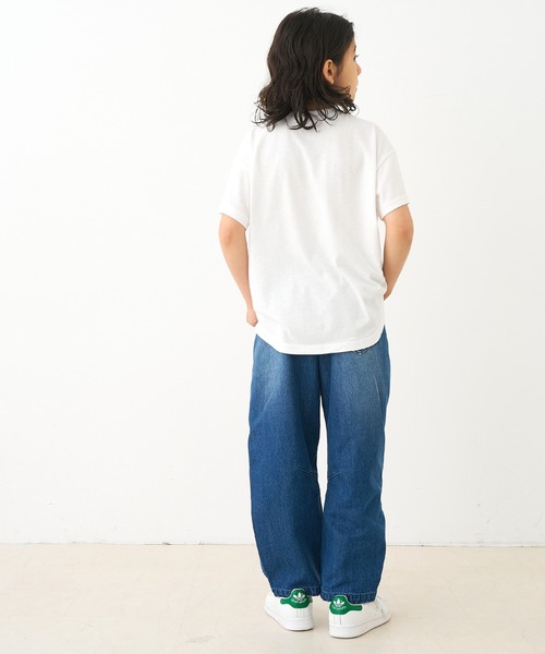 coca(coca)(コカ)の「キッズ 親子お揃いテールカットカレッジビッグTシャツ(Tシャツ/カットソー・キッズ・ライトグレー/ホワイト/ブラック/ライトブルー/B/ブルー/A/チャコール・120/130/140/150)」の16枚目の写真