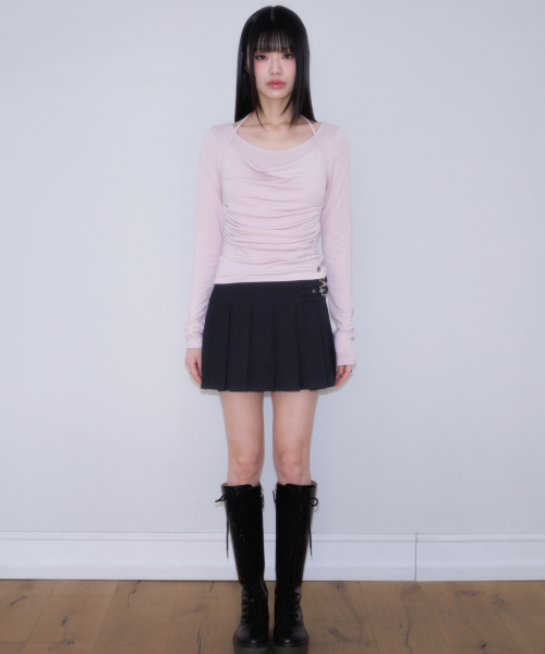 ROSEFRANTZ（ロゼフランツ）の「Double Buckle Pleat Mini Skirt [Charcoal]（スカート・レディース・チャコールグレー・SMALL/MEDIUM）」の15枚目の写真