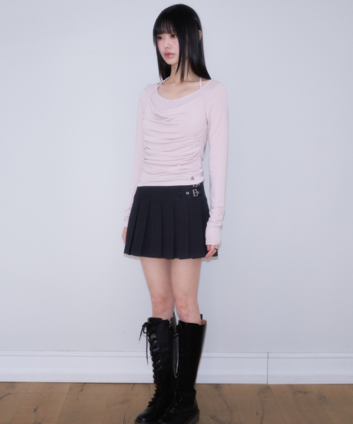ROSEFRANTZ（ロゼフランツ）の「Double Buckle Pleat Mini Skirt [Charcoal]（スカート・レディース・チャコールグレー・SMALL/MEDIUM）」の16枚目の写真