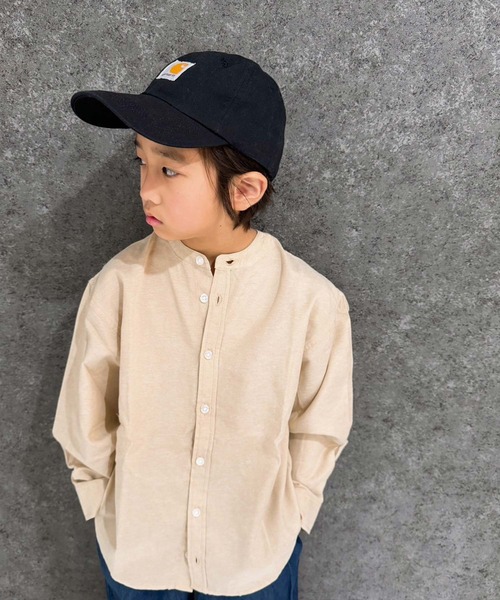 SHISKY(シスキー)の「無地レギュラー バンドカラー オーバーシャツ(914-02)(シャツ/ブラウス・キッズ・ベージュ系その他/ホワイト系その他/グレー系その他/グリーン系その他・120/110/160/150/140/130)」の3枚目の写真