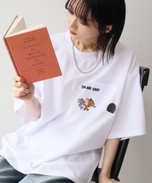 【Tom & Jerry/トム & ジェリー】アムンゼン ポケット付き ロゴ 半袖Tシャツ