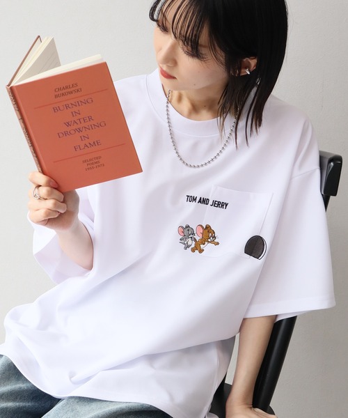 Tom&Jerry(トムアンドジェリー)の「【Tom & Jerry/トム & ジェリー】アムンゼン ポケット付き ロゴ 半袖Tシャツ(Tシャツ/カットソー・メンズ・ダークブルー/スミクロ/ライトグレー/ホワイト・M/L/LL)」の1枚目の写真