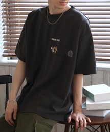 【Tom & Jerry/トム & ジェリー】アムンゼン ポケット付き ロゴ 半袖Tシャツ