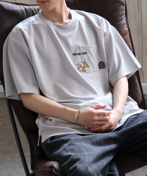 Tom&Jerry(トムアンドジェリー)の「【Tom & Jerry/トム & ジェリー】アムンゼン ポケット付き ロゴ 半袖Tシャツ(Tシャツ/カットソー・メンズ・ダークブルー/スミクロ/ライトグレー/ホワイト・M/L/LL)」の21枚目の写真