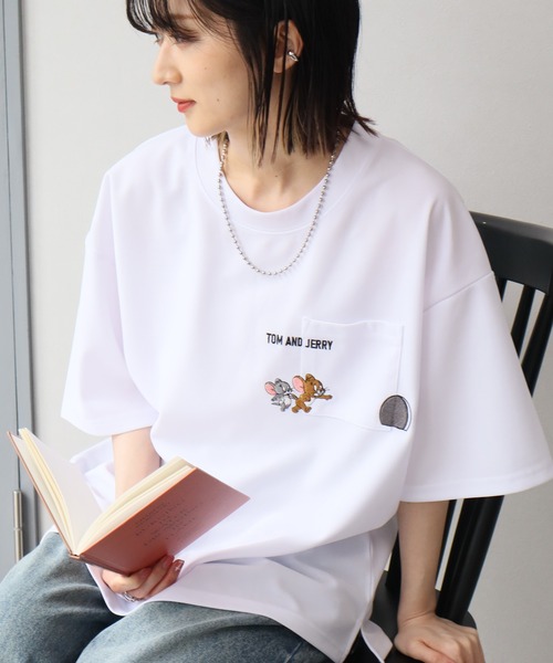 Tom&Jerry(トムアンドジェリー)の「【Tom & Jerry/トム & ジェリー】アムンゼン ポケット付き ロゴ 半袖Tシャツ(Tシャツ/カットソー・メンズ・ダークブルー/スミクロ/ライトグレー/ホワイト・M/L/LL)」の5枚目の写真