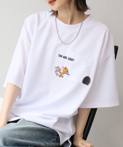 Tom&Jerry(トムアンドジェリー)の「【Tom & Jerry/トム & ジェリー】アムンゼン ポケット付き ロゴ 半袖Tシャツ(Tシャツ/カットソー・メンズ・ダークブルー/スミクロ/ライトグレー/ホワイト・M/L/LL)」の6枚目の写真