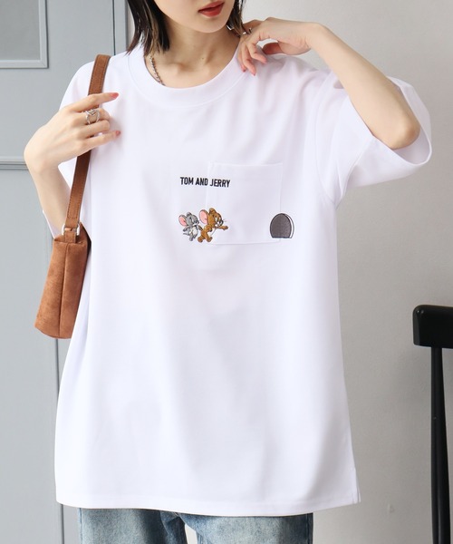 Tom&Jerry(トムアンドジェリー)の「【Tom & Jerry/トム & ジェリー】アムンゼン ポケット付き ロゴ 半袖Tシャツ(Tシャツ/カットソー・メンズ・ダークブルー/スミクロ/ライトグレー/ホワイト・M/L/LL)」の7枚目の写真