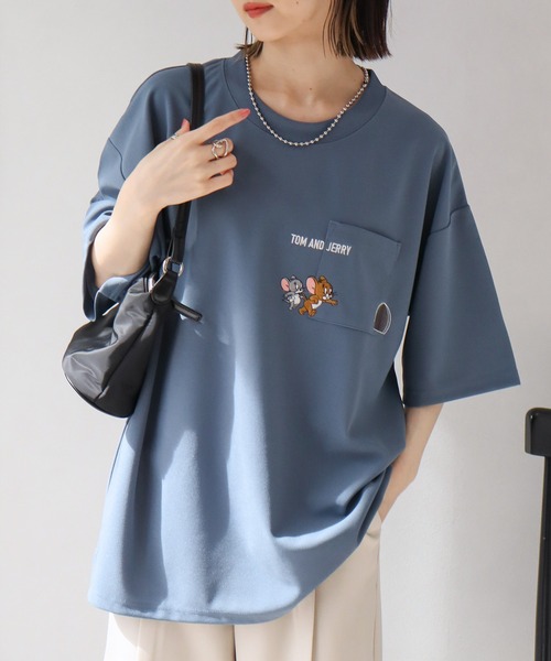 Tom&Jerry(トムアンドジェリー)の「【Tom & Jerry/トム & ジェリー】アムンゼン ポケット付き ロゴ 半袖Tシャツ(Tシャツ/カットソー・メンズ・ダークブルー/スミクロ/ライトグレー/ホワイト・M/L/LL)」の16枚目の写真