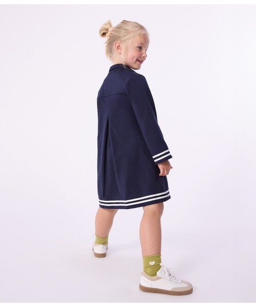 PETIT BATEAU(プチバトー)の「衿つきワンピース(ワンピース・キッズ・ネイビー・10YEAR/6YEAR/8YEAR/12YEAR)」の2枚目の写真