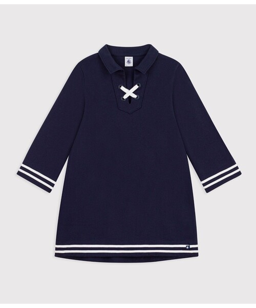 PETIT BATEAU(プチバトー)の「衿つきワンピース(ワンピース・キッズ・ネイビー・10YEAR/6YEAR/8YEAR/12YEAR)」の4枚目の写真