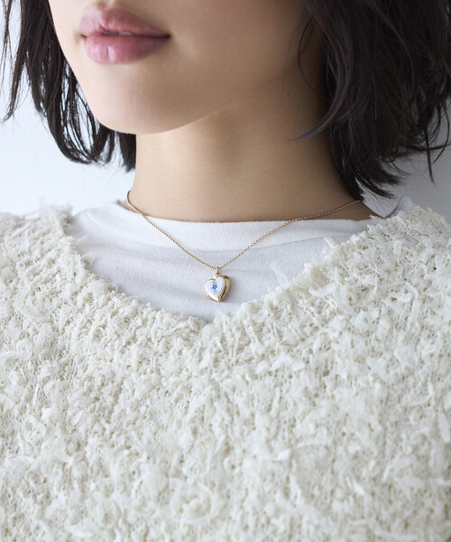 JUNCO Paris(ジュンコパリ)の「Junco Paris/ジュンコパリ vintage porcelain heart necklace / COL26P-FH01 / ヴィンテージ ハートモチーフ ロケット ネックレス(ネックレス・レディース・ブルー/レッド・ONE SIZE)」の6枚目の写真