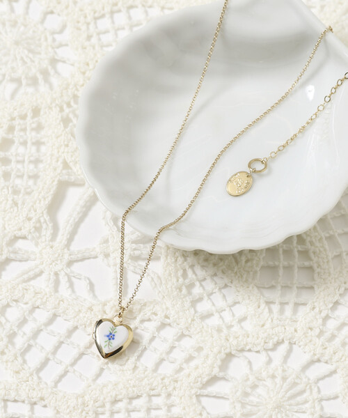 JUNCO Paris(ジュンコパリ)の「Junco Paris/ジュンコパリ vintage porcelain heart necklace / COL26P-FH01 / ヴィンテージ ハートモチーフ ロケット ネックレス(ネックレス・レディース・ブルー/レッド・ONE SIZE)」の12枚目の写真