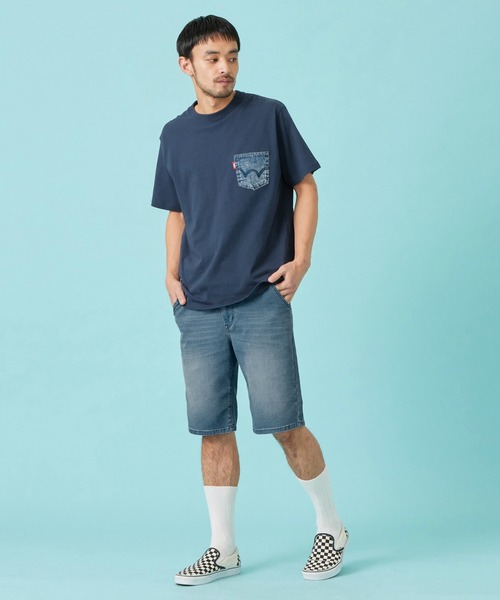 EDWIN(エドウィン)の「EDWIN エドウィン デニムポケット Tシャツ 半袖(Tシャツ/カットソー・メンズ・ネイビー/ブルー/アイボリー/ブラック・MEDIUM/LARGE/X-LARGE)」の10枚目の写真