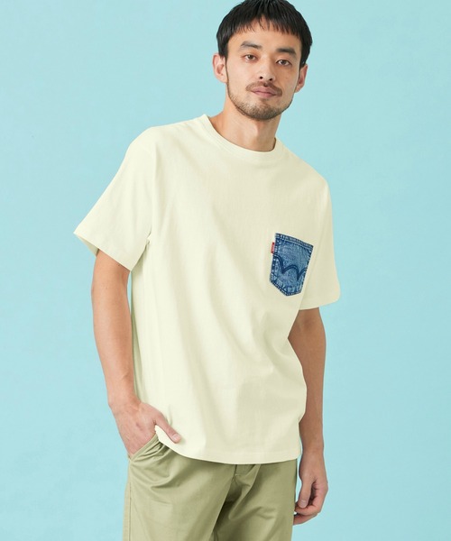 EDWIN(エドウィン)の「EDWIN エドウィン デニムポケット Tシャツ 半袖(Tシャツ/カットソー・メンズ・ネイビー/ブルー/アイボリー/ブラック・MEDIUM/LARGE/X-LARGE)」の13枚目の写真