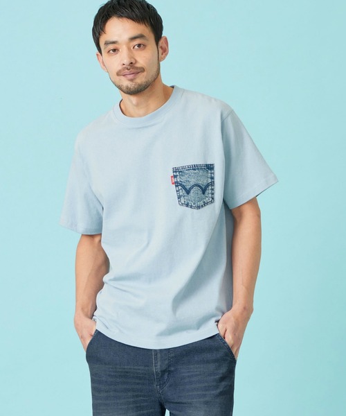 EDWIN(エドウィン)の「EDWIN エドウィン デニムポケット Tシャツ 半袖(Tシャツ/カットソー・メンズ・ネイビー/ブルー/アイボリー/ブラック・MEDIUM/LARGE/X-LARGE)」の21枚目の写真