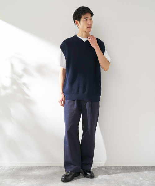 B.C STOCK(ベーセーストック)の「FORHUS ストレートイージーチノ(チノパンツ・メンズ・アイボリー/ベージュ/ネイビー・MEDIUM/LARGE)」の12枚目の写真