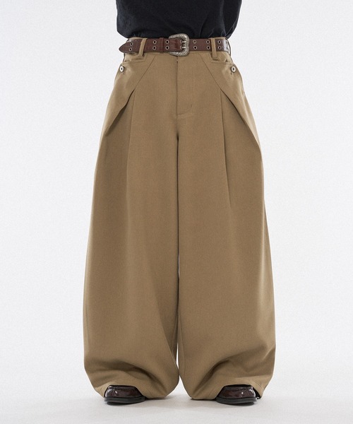 CROSS TUCK WIDE SLACKS / クロスタックワイドスラックス（スラックス