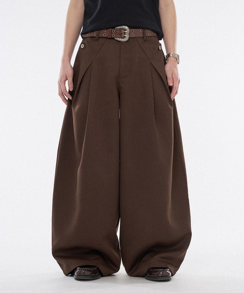 CROSS TUCK WIDE SLACKS / クロスタックワイドスラックス（スラックス