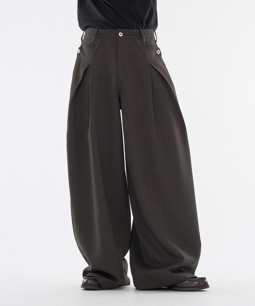 Checkline Sag Wide Short Slacks ワイドスラックス CROSS TUCK WIDE SLACKS / クロスタックワイドスラックス（スラックス
