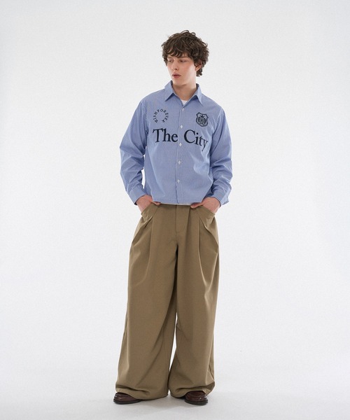 WISH FOR EVER(ウィッシュフォーエバー)の「CROSS TUCK WIDE SLACKS / クロスタックワイドスラックス(スラックス・メンズ・チャコールグレー/ベージュ/ブラウン・MEDIUM/SMALL/LARGE)」の14枚目の写真