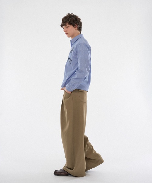 WISH FOR EVER(ウィッシュフォーエバー)の「CROSS TUCK WIDE SLACKS / クロスタックワイドスラックス(スラックス・メンズ・チャコールグレー/ベージュ/ブラウン・MEDIUM/SMALL/LARGE)」の16枚目の写真