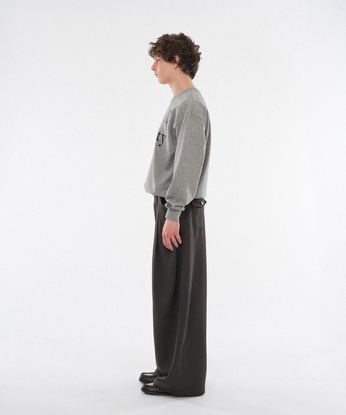 WISH FOR EVER(ウィッシュフォーエバー)の「CROSS TUCK WIDE SLACKS / クロスタックワイドスラックス(スラックス・メンズ・チャコールグレー/ベージュ/ブラウン・MEDIUM/SMALL/LARGE)」の4枚目の写真
