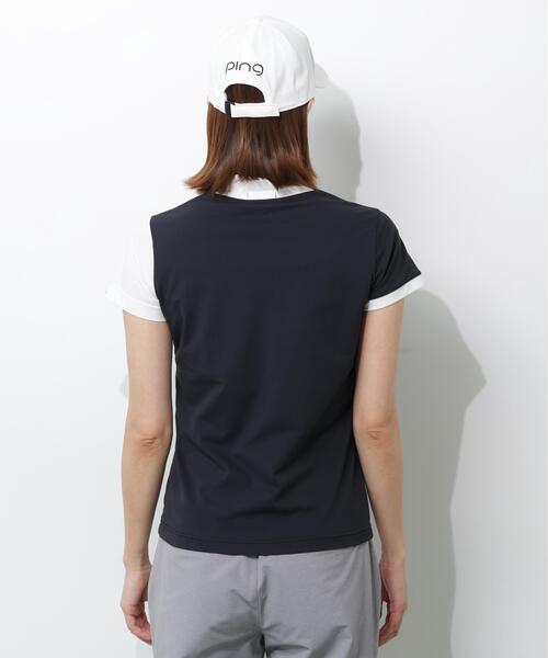 PING(ピン)の「【PING APPAREL】クイックドライバイカラー半袖カノコハイネックカットソー <PERFORMANCE> (LADIES)(Tシャツ/カットソー・レディース・ブラック/ホワイト/ピンク・L/M/LL/S)」の4枚目の写真