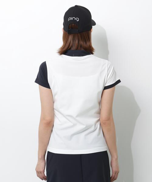 PING(ピン)の「【PING APPAREL】クイックドライバイカラー半袖カノコハイネックカットソー <PERFORMANCE> (LADIES)(Tシャツ/カットソー・レディース・ブラック/ホワイト/ピンク・L/M/LL/S)」の9枚目の写真