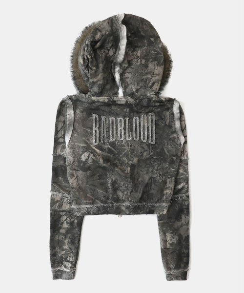 BADBLOOD(バッドブラッド)の「ロエッジ ディタッチャブルファーフードジップアップスリムフィット - ライトリアルツリー(パーカー・レディース・その他・M/L/S)」の3枚目の写真