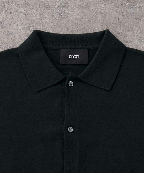 CIYOT(シヨウト)の「【CIYOT】ドライタッチ コンパクト ニットシャツカーディガン<マシンウォッシャブル>(シャツ/ブラウス・メンズ・杢グレー/ライトブラック/ダークネイビー/ダークブラウン・S/M/L)」の15枚目の写真