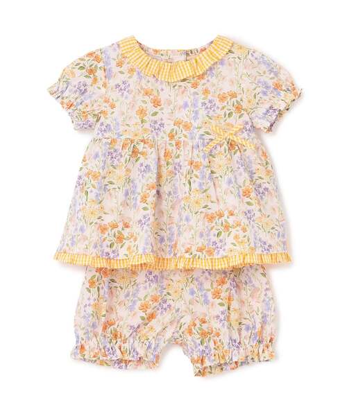 sense of wonder(センスオブワンダー)の「フラワーガーデンベビースーツ(ロンパース・キッズ・ピンク/イエロー・70-80cm)」の2枚目の写真