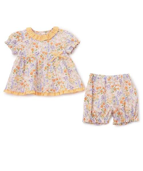 sense of wonder(センスオブワンダー)の「フラワーガーデンベビースーツ(ロンパース・キッズ・ピンク/イエロー・70-80cm)」の4枚目の写真