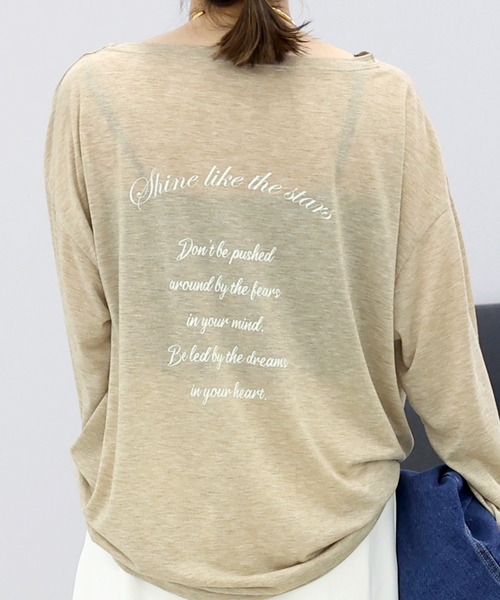Aletta vita（アレッタビータ）の「バックロゴプリントシアー長袖カットソー（Tシャツ/カットソー・レディース・ベージュ/オフホワイト・FREE）」の6枚目の写真