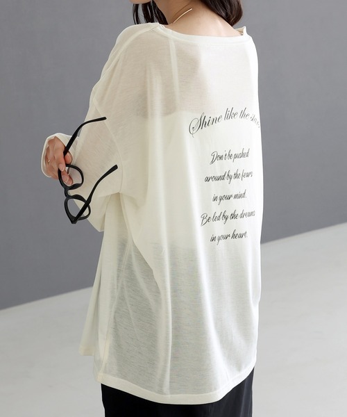 Aletta vita（アレッタビータ）の「バックロゴプリントシアー長袖カットソー（Tシャツ/カットソー・レディース・ベージュ/オフホワイト・FREE）」の17枚目の写真