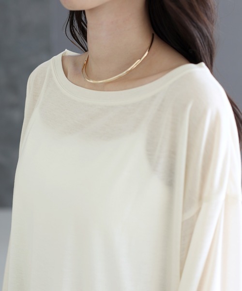 Aletta vita（アレッタビータ）の「バックロゴプリントシアー長袖カットソー（Tシャツ/カットソー・レディース・ベージュ/オフホワイト・FREE）」の18枚目の写真
