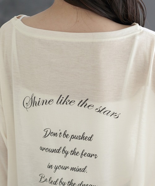 Aletta vita（アレッタビータ）の「バックロゴプリントシアー長袖カットソー（Tシャツ/カットソー・レディース・ベージュ/オフホワイト・FREE）」の19枚目の写真