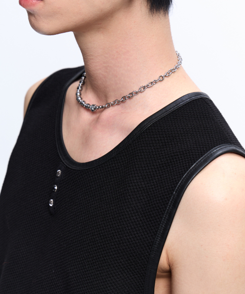 RSSC(アールエスエスシー)の「LEATHER MIXED SLEEVELESS - BLACK(Tシャツ/カットソー・レディース・その他・0/1/2)」の8枚目の写真