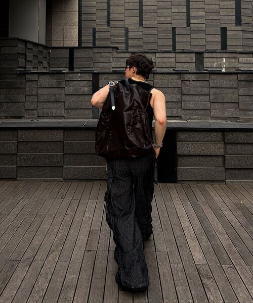 RSSC(アールエスエスシー)の「LEATHER MIXED SLEEVELESS - BLACK(Tシャツ/カットソー・レディース・その他・0/1/2)」の9枚目の写真