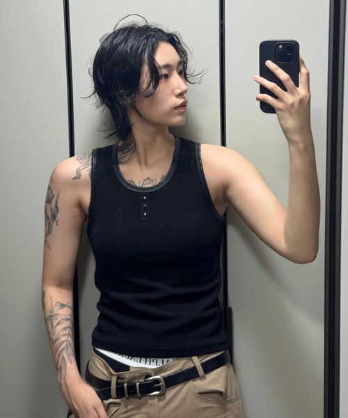 RSSC(アールエスエスシー)の「LEATHER MIXED SLEEVELESS - BLACK(Tシャツ/カットソー・レディース・その他・0/1/2)」の15枚目の写真