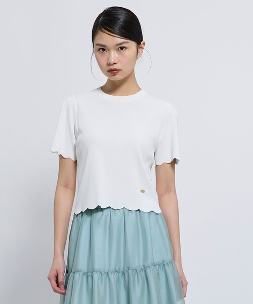 TOCCA(トッカ)の「LITTLE RIPPLES ニットトップス(ニット/セーター・レディース・アイボリー系/ピンク系/ブラック系・SMALL/MEDIUM)」の1枚目の写真