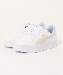 PUMA プーマ COURT LALLY SKYE FLOWER レディース厚底スニーカー(コートラリースカイフラワー) 407396 01 プーマホワイト/ウォームホワイト