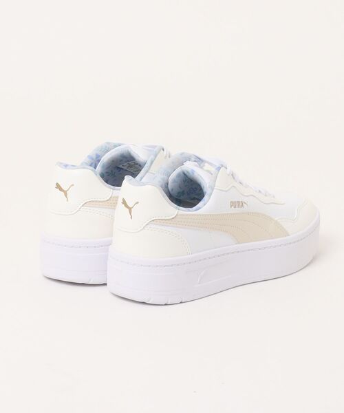 PUMA(プーマ)の「PUMA プーマ COURT LALLY SKYE FLOWER レディース厚底スニーカー(コートラリースカイフラワー) 407396 01 プーマホワイト/ウォームホワイト(スニーカー・レディース・ホワイト・22.5cm/23.0cm/23.5cm/24.0cm/24.5cm/25.0cm/25.5cm)」の2枚目の写真