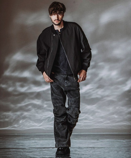 NO ID.（ノーアイディ）の「mj11497- ﾗｲﾀﾞｰｽBIG-MA-1-BLZ  ＭＡ-１ブルゾン(458006-456B)（MA-1・メンズ・ブラック/ブラック系その他・ONE SIZE）」の3枚目の写真