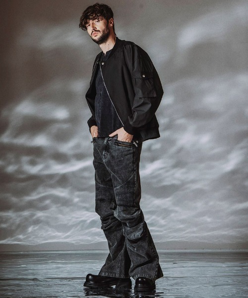 NO ID.（ノーアイディ）の「mj11497- ﾗｲﾀﾞｰｽBIG-MA-1-BLZ  ＭＡ-１ブルゾン(458006-456B)（MA-1・メンズ・ブラック/ブラック系その他・ONE SIZE）」の4枚目の写真