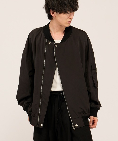 NO ID.（ノーアイディ）の「mj11497- ﾗｲﾀﾞｰｽBIG-MA-1-BLZ  ＭＡ-１ブルゾン(458006-456B)（MA-1・メンズ・ブラック/ブラック系その他・ONE SIZE）」の10枚目の写真