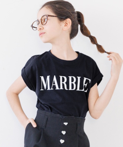 coca(coca)(コカ)の「キッズ 親子お揃いフレンチスリーブプリントTシャツ(Tシャツ/カットソー・キッズ・B/ライトピンク/ライトブルー/オートミール/ネイビー/チャコール/ベージュ/A・150/140/130/120)」の6枚目の写真