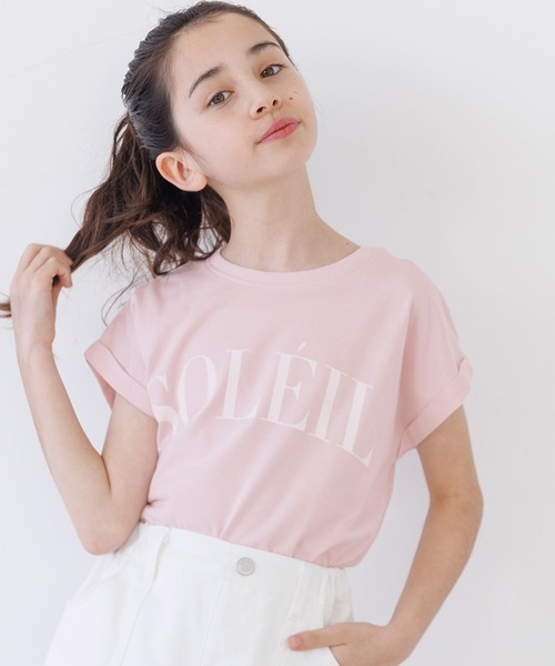 coca(coca)(コカ)の「キッズ 親子お揃いフレンチスリーブプリントTシャツ(Tシャツ/カットソー・キッズ・B/ライトピンク/ライトブルー/オートミール/ネイビー/チャコール/ベージュ/A・150/140/130/120)」の7枚目の写真